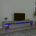 vidaXL Meuble TV avec lumières LED Sonoma gris 215x36 5x40 cm