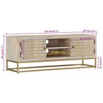vidaXL Meuble TV 110x30x40 cm bois de manguier massif blanchi