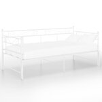 vidaXL Cadre de canapé-lit extensible Blanc Métal 90x200 cm