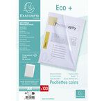 Sachet De 100 Pochettes Coin Polypropylène Grainé Budget - A4 - Cristal - X 10 - Exacompta
