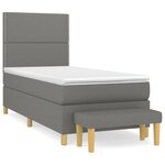 vidaXL Lit à sommier tapissier avec matelas Gris foncé 100x200cm Tissu