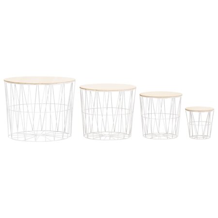 vidaXL Table basse 4 Pièces Blanc