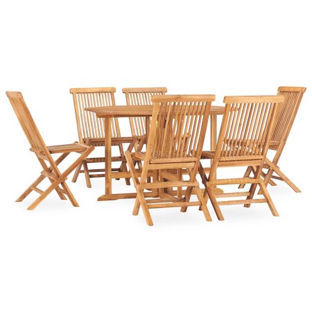 vidaXL Mobilier à dîner d'extérieur pliable 7 Pièces Bois solide de teck