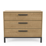 Commode 3 tiroirs - CRAFT - Chêne et Noir - 90 7 x 39 6 x 74 6 cm - DEMEYERE