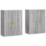 vidaXL Armoires murales 2 Pièces sonoma gris 69 5x34x90 cm