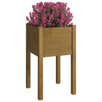 vidaXL Jardinières 2 Pièces Marron miel 40x40x70 cm Bois de pin massif