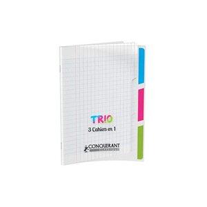 CONQUERANT CLASSIQUE Cahier "3 en 1", 170 x 220 mm, seyès ,96P