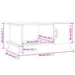 vidaXL Table basse gris béton 90x50x40 cm bois d'ingénierie