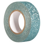 Bande scintillante  bleu lagon  15mm  rouleau 5m