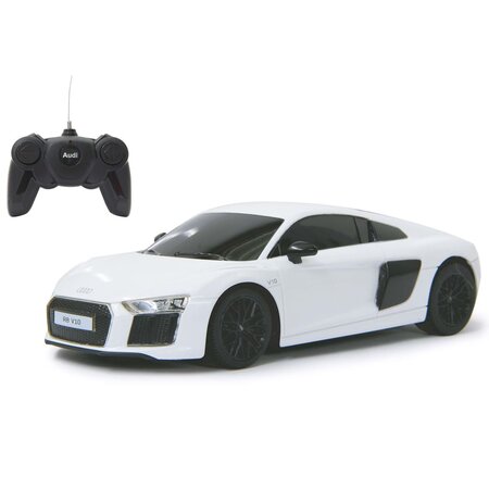 Jamara voiture télécommandée audi r8 2015 1:24 blanc