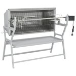 vidaXL Broche à rôtir de barbecue Fer et acier inoxydable