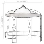 vidaXL Belvédère 300 x 290 cm Blanc Rond
