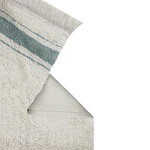 Tapis lavable beige avec rayures bleues 140 x 200 cm