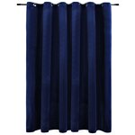 vidaXL Rideau occultant et anneaux Velours Bleu foncé 290x245 cm
