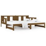 vidaXL Lit coulissant Marron miel Bois de pin massif 2x(80x200) cm
