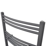 vidaXL Sèche-serviettes eau chaude à rails incurvés gris 500 x 1160 mm