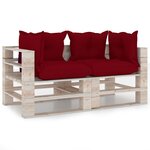 vidaXL Canapé palette de jardin 2 places et coussins pinède