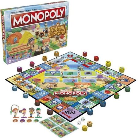 Monopoly - édition animal crossing new horizons - plateau de jeu amusant pour enfants - a partir de 8 ans