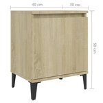 vidaXL Table de chevet avec pieds en métal Chêne sonoma 40x30x50 cm