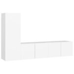 vidaXL Ensemble de meuble TV 3 Pièces Blanc Aggloméré