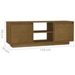 vidaXL Meuble TV Marron miel 110x30x40 cm Bois de pin massif