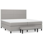 vidaXL Lit à sommier tapissier avec matelas Gris clair 200x200cm Tissu
