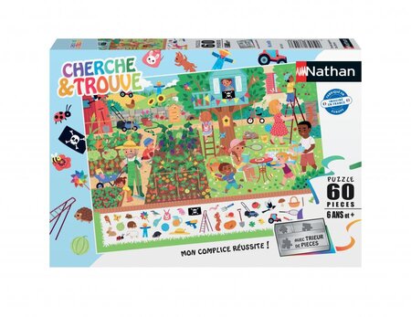 Nathan Puzzle cherche et trouve 60 pieces - au jardin