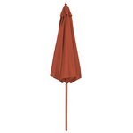 vidaXL Parasol d'extérieur avec mât en bois 300 cm Terre cuite