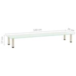 vidaXL Meuble TV Givré 140x35x17 cm Verre trempé