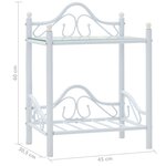 vidaXL Table de chevet 2 Pièces Acier et verre trempé 45x30 5x60 cm Blanc