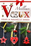 Carte avec enveloppe meilleurs vœux pour la nouvelle année doré collage en bois