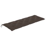 vidaXL Banc de jardin avec coussin taupe 150 cm Bois de teck massif