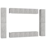 vidaXL Ensemble de meubles TV 10 Pièces Gris béton Aggloméré