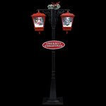 vidaXL Lampadaire de Noël avec Père Noël Noir et rouge 81x40x188cm PVC