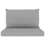 vidaXL Salon de jardin 3 Pièces avec coussins gris