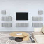 vidaXL Ensemble de meubles TV 7 Pièces Sonoma gris Bois d'ingénierie