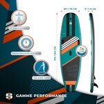 Stand up paddle gonflable slade 8'8 30'' 5'' (264 x 76 x 13 cm) avec pagaie  leash  pompe et sac de transport