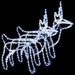 vidaXL Rennes de Noël 2 Pièces Blanc froid 60x30x60 cm