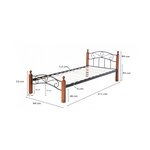 Lit simple Metallique 90x200 Noir et sommier a lattes