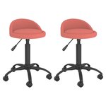 vidaXL Chaises pivotantes à manger lot de 2 Rose Velours
