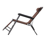 Chaise longue inclinable transat bain de soleil 2 en 1 pliant têtière amovible charge max. 136 Kg toile oxford facile d'entretien marron
