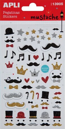 Stickers relief en résine Moustache