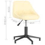 vidaXL Chaises pivotantes à manger lot de 4 crème velours