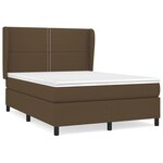 vidaXL Lit à sommier tapissier avec matelas Marron foncé 140x190 cm
