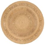 vidaXL Tapis Jute tressé à la main 180 cm Rond