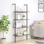 vidaXL Étagère inclinée 4 niveaux Marron foncé et noir 64x35x152 5 cm