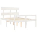 vidaXL Cadre de lit avec tête de lit blanc 140x200 cm bois massif