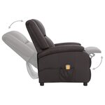 vidaXL Fauteuil de massage marron cuir véritable