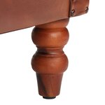 vidaXL Fauteuil Marron Cuir de chèvre véritable