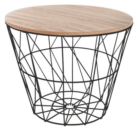 Table de café Kumi en métal - D, 38 x H, 30,5 cm - Noir